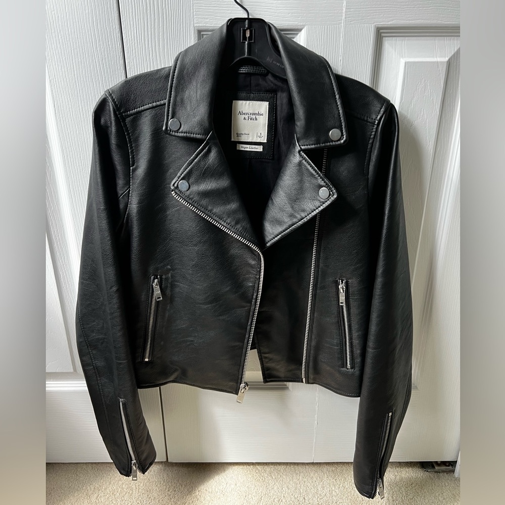 Abercrombie & Fitch Vegan Leather Moto Jacket